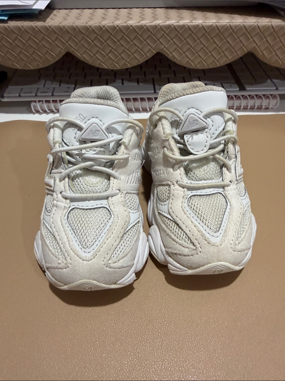 New Balance Kids Cream/White Athletic Sneakers
